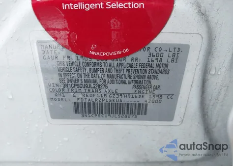 2018 Nissan Kicks S из США, поврежденный, VIN 3N1CP5CU9JL528275